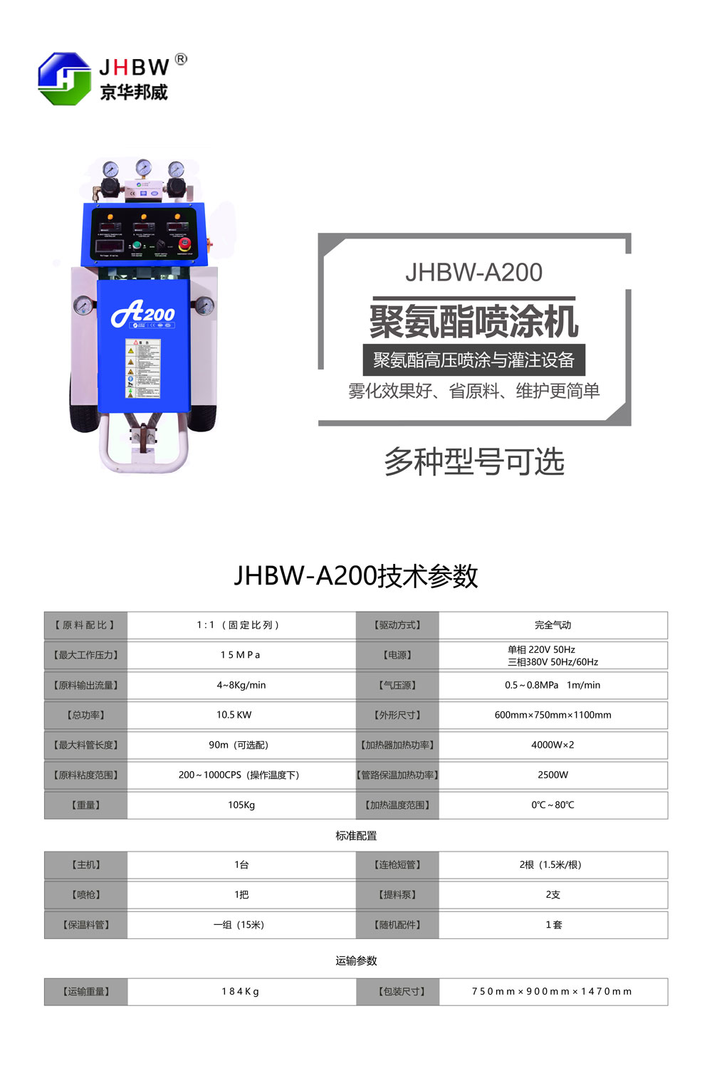 JHBW-A200化工厂罐体和管道保温